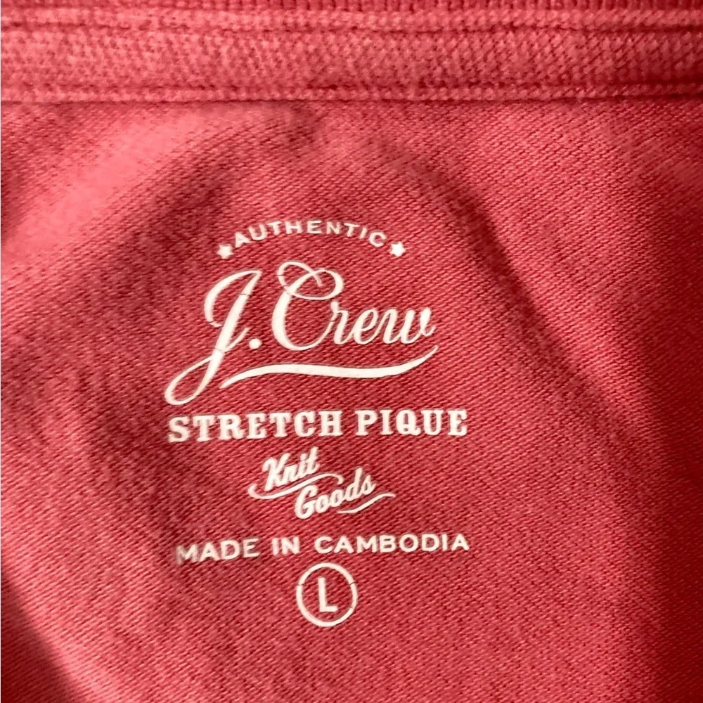 J. Crew Men’s‎ Size Large Reddish-Pink Stretch Pique Cotton Polo Shirt